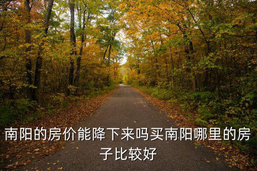 南陽的房價能降下來嗎買南陽哪里的房子比較好