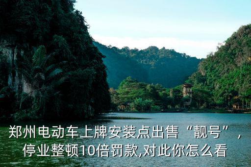鄭州電動車上牌安裝點出售“靚號”，停業整頓10倍罰款,對此你怎么看
