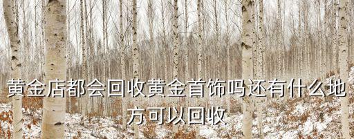 黃金店都會回收黃金首飾嗎還有什么地方可以回收