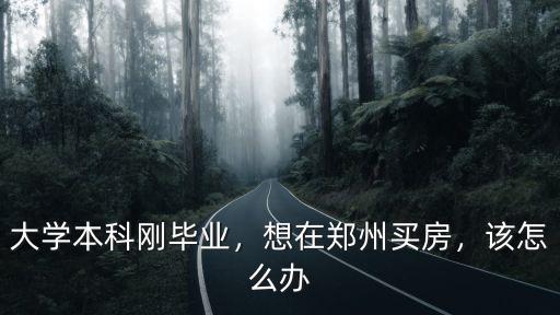 大學本科剛畢業，想在鄭州買房，該怎么辦