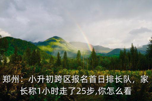 鄭州：小升初跨區(qū)報名首日排長隊，家長稱1小時走了25步,你怎么看