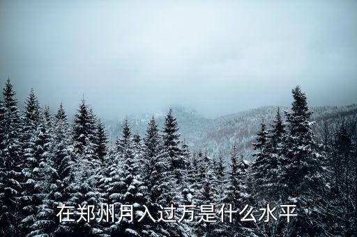 在鄭州月入過萬的人怎么樣,在鄭州月入過萬是什么水平