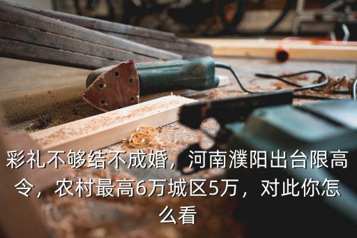 彩禮不夠結(jié)不成婚，河南濮陽出臺(tái)限高令，農(nóng)村最高6萬城區(qū)5萬，對(duì)此你怎么看