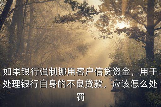 如果銀行強制挪用客戶信貸資金，用于處理銀行自身的不良貸款，應該怎么處罰