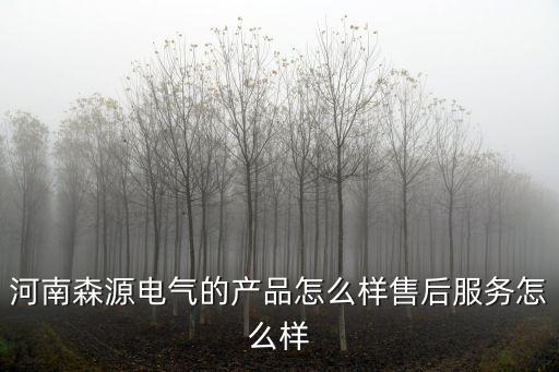 河南森源電器廠怎么樣,河南森源電氣的產品怎么樣