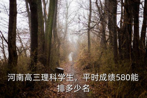 河南高三理科學(xué)生，平時成績580能排多少名