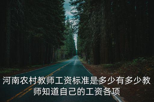 河南農(nóng)村教師工資標(biāo)準(zhǔn)是多少有多少教師知道自己的工資各項
