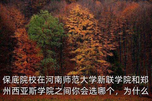 保底院校在河南師范大學新聯學院和鄭州西亞斯學院之間你會選哪個，為什么