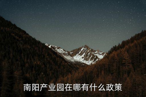 南陽產(chǎn)業(yè)園在哪有什么政策