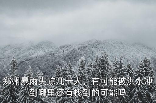 鄭州暴雨失蹤幾十人，有可能被洪水沖到哪里還有找到的可能嗎