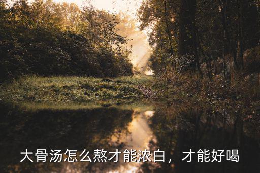 大骨湯怎么熬才能濃白，才能好喝