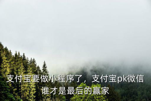 支付寶要做小程序了，支付寶pk微信誰才是最后的贏家