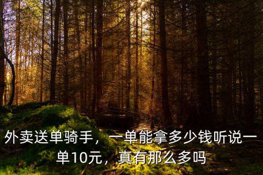 外賣送單騎手，一單能拿多少錢聽說一單10元，真有那么多嗎