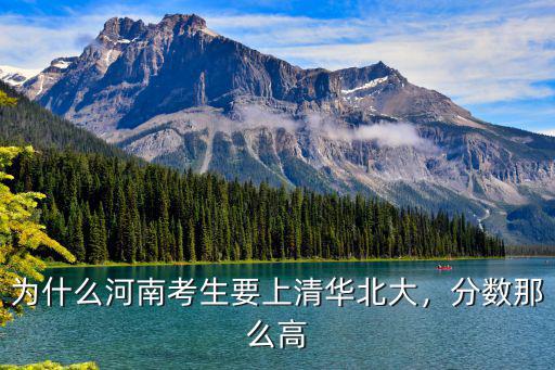 為什么河南考生要上清華北大，分?jǐn)?shù)那么高