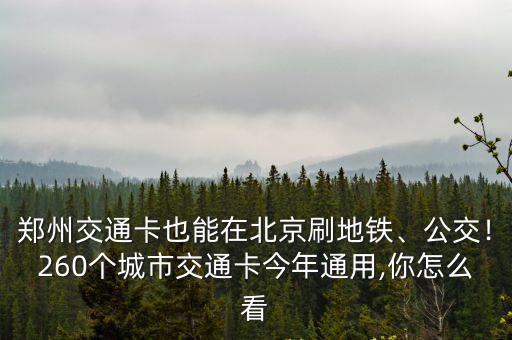 鄭州交通卡也能在北京刷地鐵、公交！260個城市交通卡今年通用,你怎么看