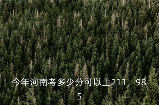 今年河南考多少分可以上211，985