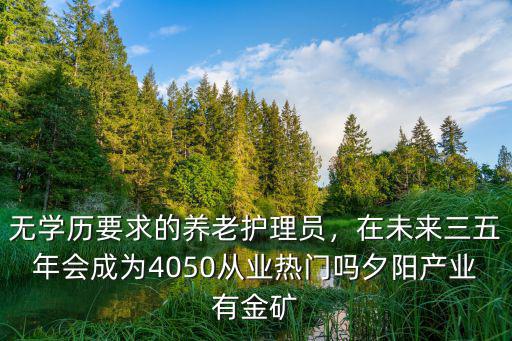 無學歷要求的養(yǎng)老護理員，在未來三五年會成為4050從業(yè)熱門嗎夕陽產(chǎn)業(yè)有金礦