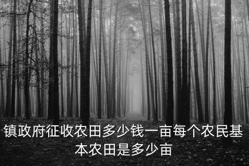 焦作農田受災補貼是多少錢一畝,鎮政府征收農田多少錢一畝