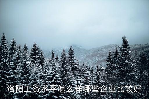 洛陽工資水平怎么樣哪些企業(yè)比較好