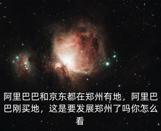 阿里巴巴和京東都在鄭州有地，阿里巴巴剛買地，這是要發展鄭州了嗎你怎么看