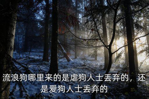 流浪狗哪里來的是虐狗人士丟棄的，還是愛狗人士丟棄的
