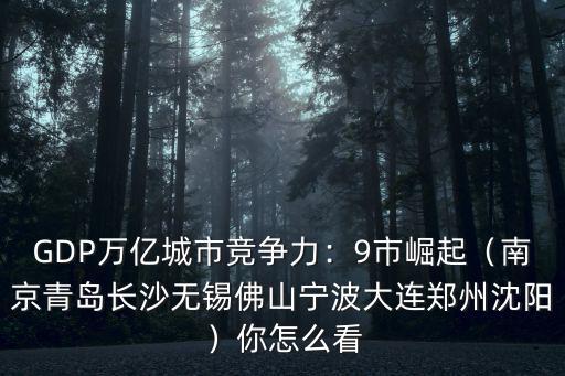 GDP萬億城市競爭力：9市崛起（南京青島長沙無錫佛山寧波大連鄭州沈陽）你怎么看