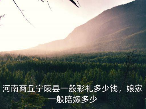 河南商丘寧陵縣一般彩禮多少錢，娘家一般陪嫁多少
