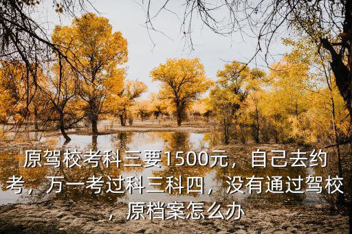 原駕?？伎迫?500元，自己去約考，萬一考過科三科四，沒有通過駕校，原檔案怎么辦