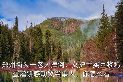 鄭州街頭一老人摔倒，女護士買豆漿雞蛋灌餅感動哭當事人，你怎么看