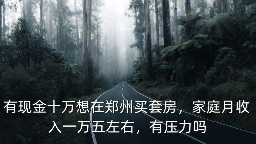 有現(xiàn)金十萬(wàn)想在鄭州買(mǎi)套房，家庭月收入一萬(wàn)五左右，有壓力嗎