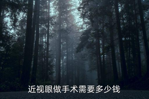 近視眼做手術(shù)需要多少錢(qián)