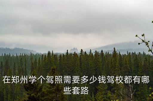 在鄭州學個駕照需要多少錢駕校都有哪些套路