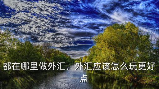 都在哪里做外匯，外匯應該怎么玩更好一點
