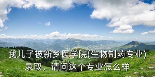 我兒子被新鄉醫學院(生物制藥專業)錄取，請問這個專業怎么樣