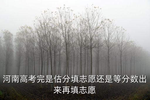 河南高考完是估分填志愿還是等分?jǐn)?shù)出來再填志愿