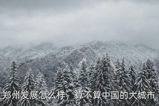 鄭州發展怎么樣，算不算中國的大城市