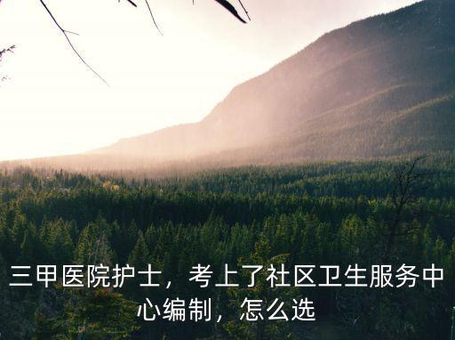 三甲醫院護士，考上了社區衛生服務中心編制，怎么選
