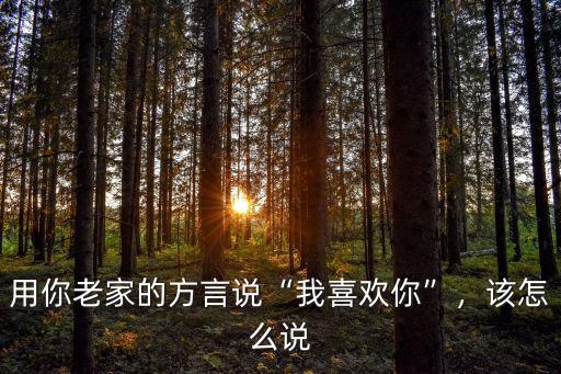 用你老家的方言說“我喜歡你”，該怎么說