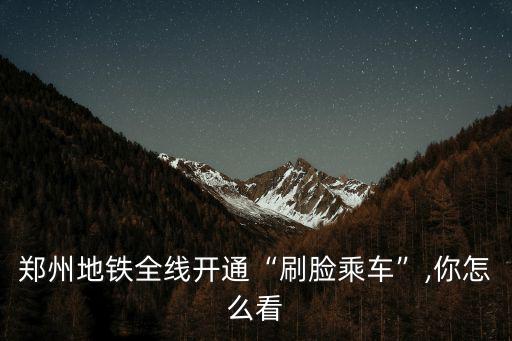 鄭州地鐵刷臉支付怎么在手機設置,在鄭州能刷臉坐地鐵了