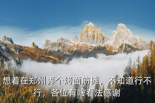 想著在鄭州弄個烤面筋攤，不知道行不行，各位有啥看法感謝