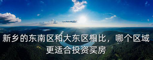 新鄉(xiāng)的東南區(qū)和大東區(qū)相比，哪個(gè)區(qū)域更適合投資買(mǎi)房