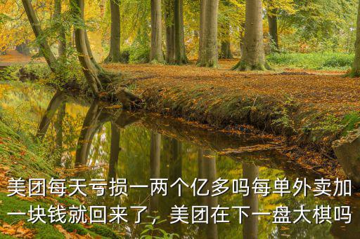美團每天虧損一兩個億多嗎每單外賣加一塊錢就回來了，美團在下一盤大棋嗎