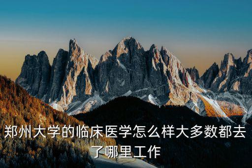 鄭州大學(xué)的臨床醫(yī)學(xué)怎么樣大多數(shù)都去了哪里工作