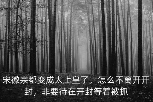 宋徽宗都變成太上皇了，怎么不離開開封，非要待在開封等著被抓