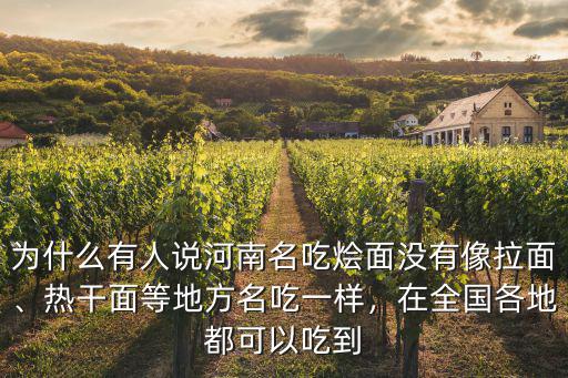 為什么有人說河南名吃燴面沒有像拉面、熱干面等地方名吃一樣，在全國(guó)各地都可以吃到