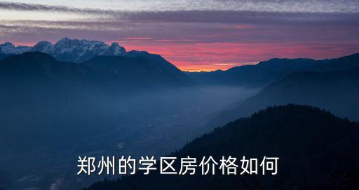 鄭州的學區房價格如何