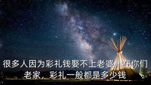 很多人因為彩禮錢娶不上老婆，在你們老家，彩禮一般都是多少錢