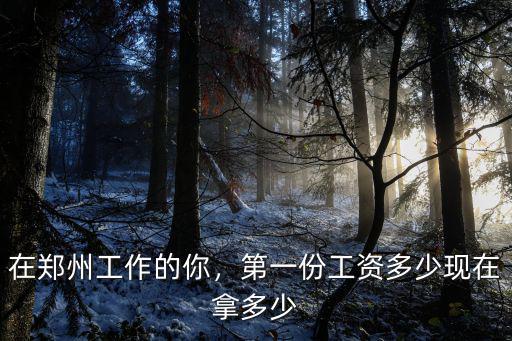 在鄭州工作的你，第一份工資多少現(xiàn)在拿多少