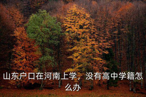 河南小學沒有跟班走的學籍怎么辦,沒有高中學籍怎么辦