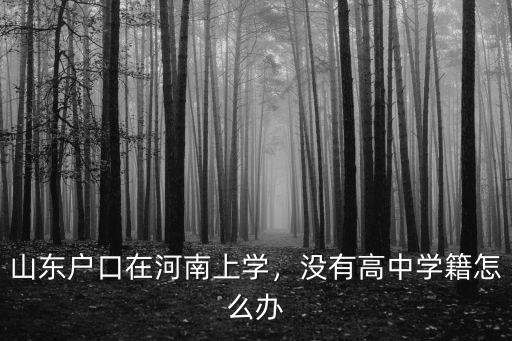 河南沒有學籍的高中學生怎么報考,沒有高中學籍怎么辦